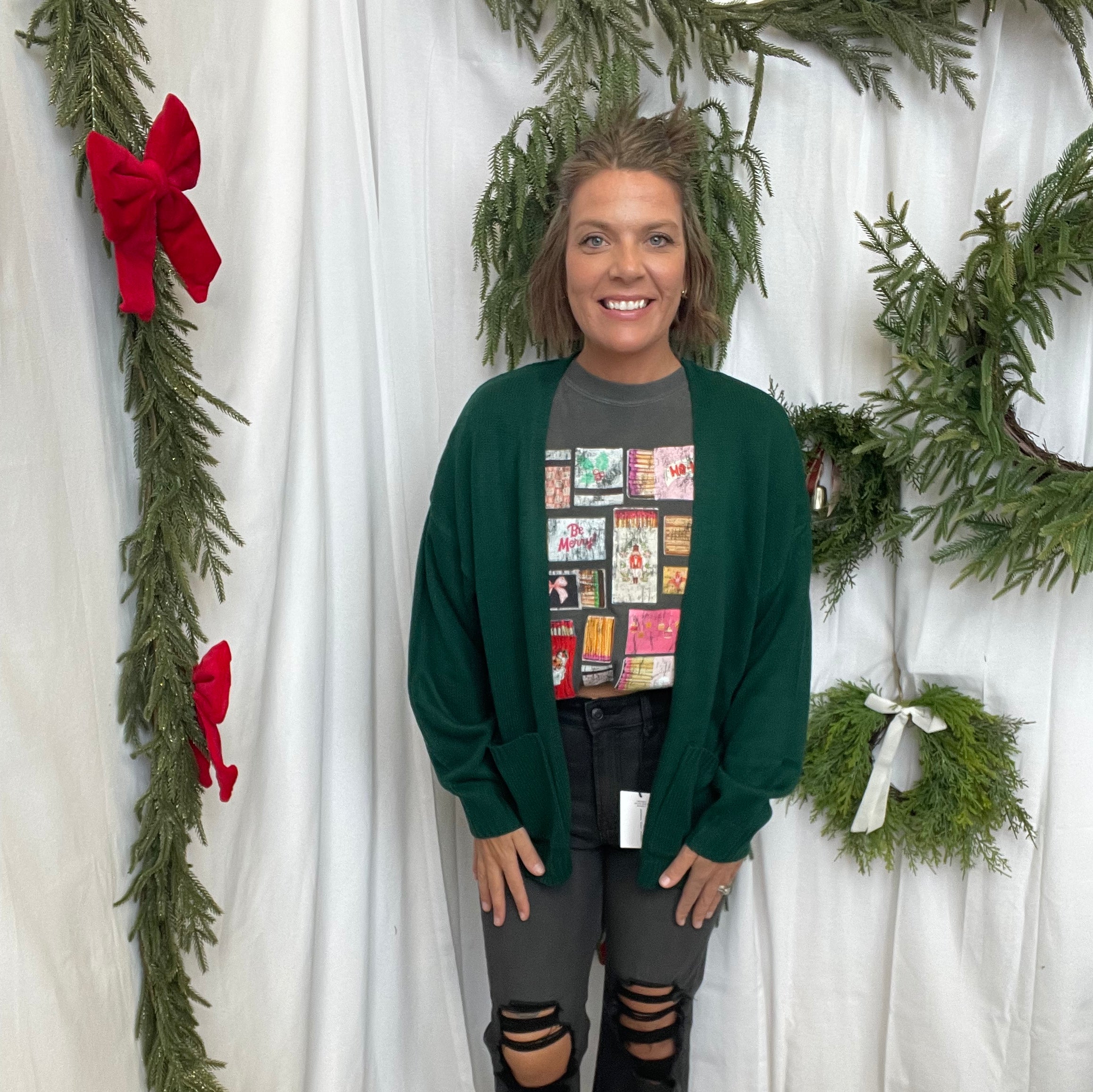 Lori Sweater Cardigan-Hunter Green-Final Sale-Cardigans-hyfve-The Silo Boutique, Women's Fashion Boutique Located in Warren and Grand Forks North Dakota