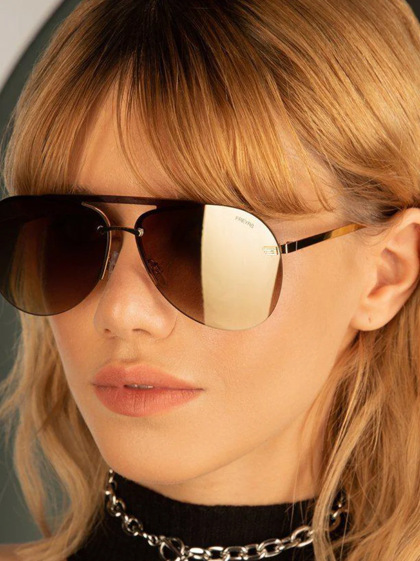 Freyrs Gold Mirrored Rio Sunglasses-Sunglasses-freyers-The Silo Boutique, Women's Fashion Boutique Located in Warren and Grand Forks North Dakota