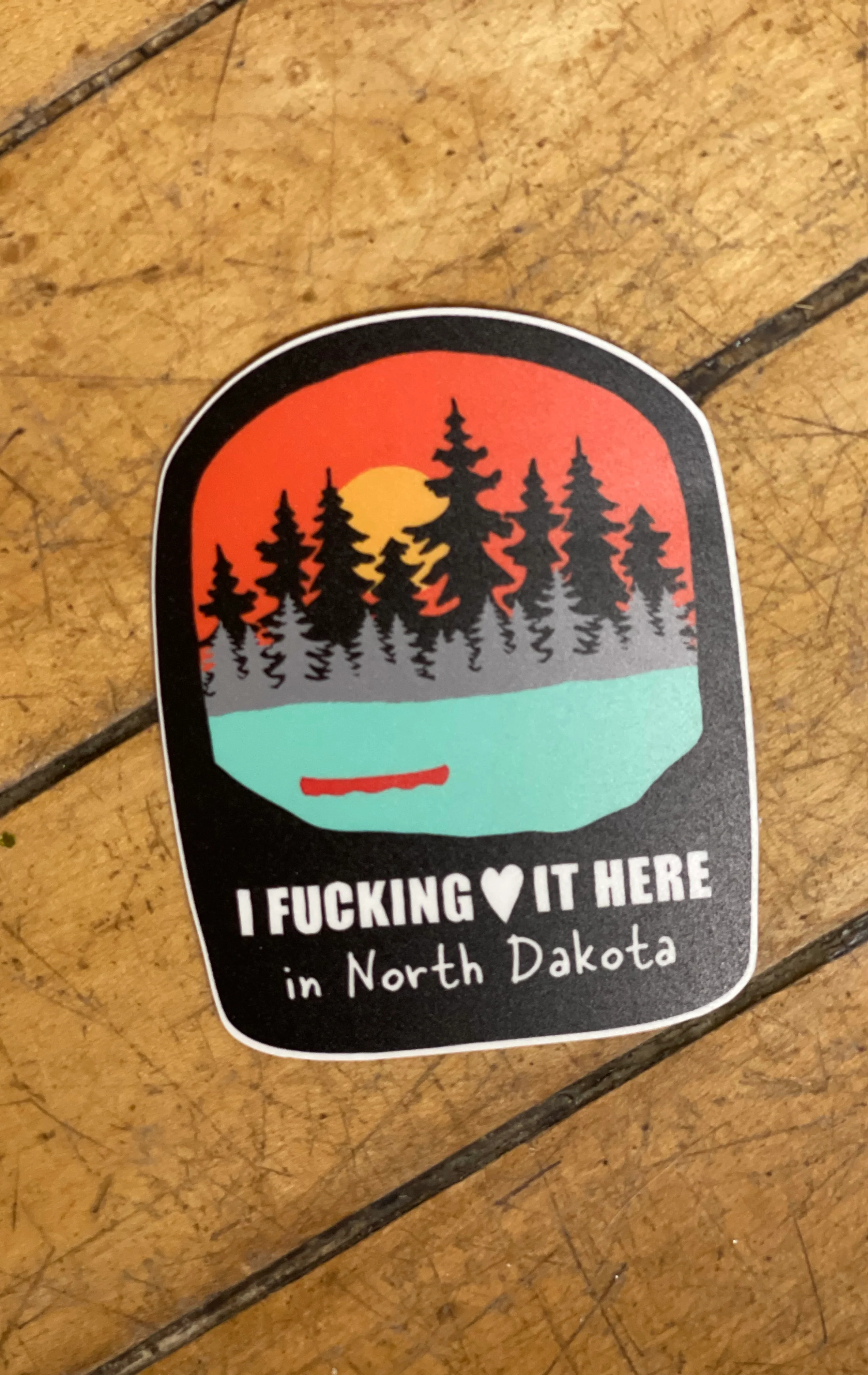 I Love North Dakota Sticker-Stickers-nice enough-The Silo Boutique, Women's Fashion Boutique Located in Warren and Grand Forks North Dakota